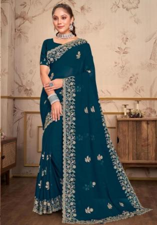 Picture of Taking Georgette Teal Saree