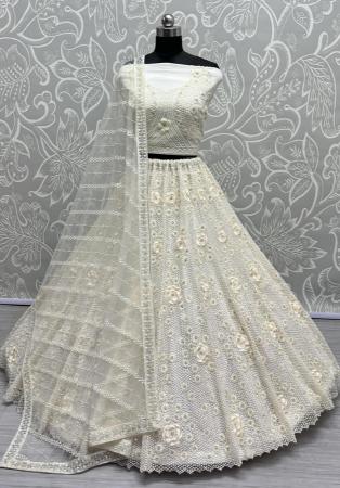 Picture of Nice Net White Lehenga Choli