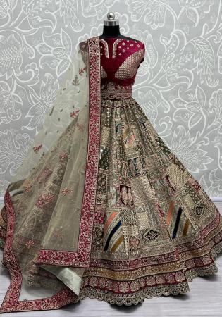 Picture of Appealing Net Maroon Lehenga Choli