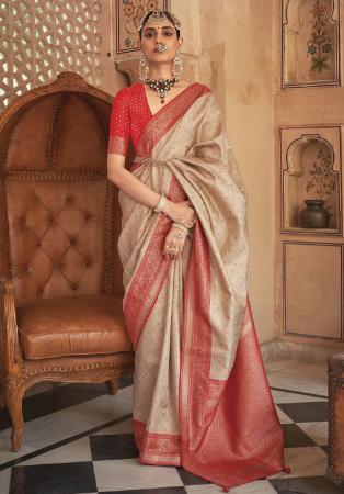 Picture of Gorgeous Silk Beige Saree