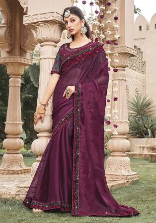 Picture of Stunning Georgette Brown Saree