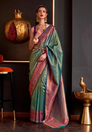 Picture of Stunning Silk Medium Sea Green Saree