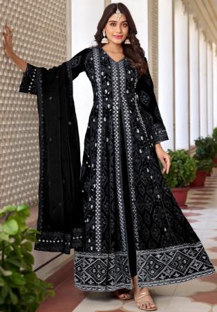 Picture of Gorgeous Georgette Black Anarkali Salwar Kameez