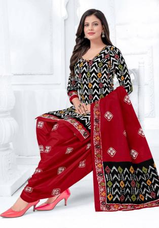 Picture of Exquisite Cotton Black Readymade Salwar Kameez