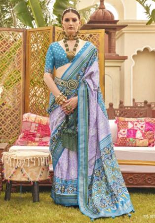 Picture of Lovely Silk Light Slate Grey Saree