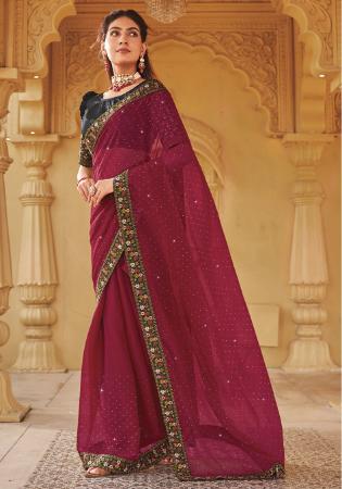 Picture of Admirable Chiffon Maroon Saree