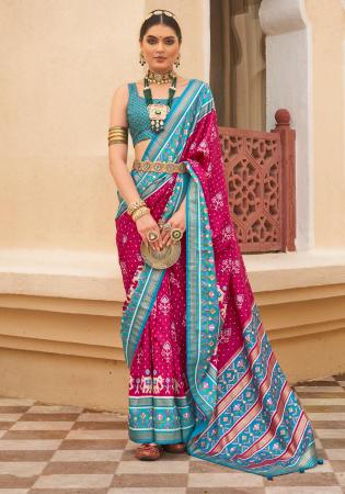 Picture of Grand Silk Hot Pink Saree