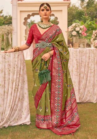 Picture of Graceful Silk Dark Khaki Saree