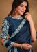 Picture of Lovely Georgette & Satin & Silk Navy Blue Saree