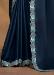 Picture of Lovely Georgette & Satin & Silk Navy Blue Saree