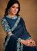 Picture of Lovely Georgette & Satin & Silk Navy Blue Saree