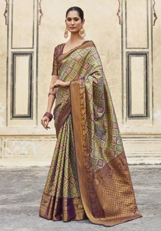 Picture of Exquisite Silk Dark Khaki Saree