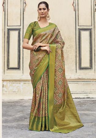 Picture of Exquisite Silk Dark Khaki Saree