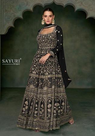 Picture of Good Looking Georgette Black Anarkali Salwar Kameez