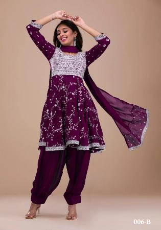 Picture of Grand Silk Maroon Straight Cut Salwar Kameez