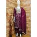 Picture of Grand Silk Maroon Straight Cut Salwar Kameez