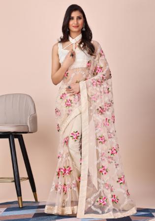 Picture of Good Looking Net White Saree