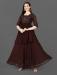 Picture of Superb Georgette Dark Olive Green Readymade Gown