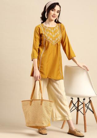 Picture of Admirable Rayon Golden Rod Kurtis & Tunic