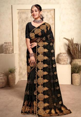 Picture of Comely Net Black Saree