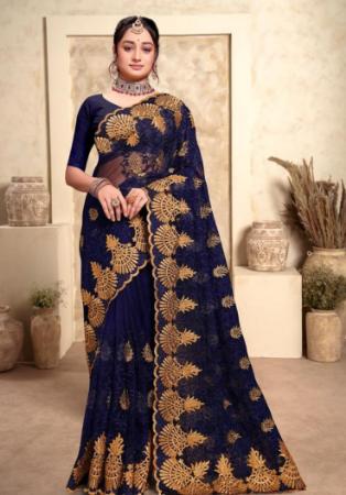 Picture of Lovely Net Dark Slate Grey Saree