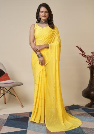 Picture of Pleasing Georgette Sandy Brown Saree