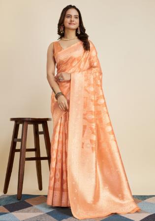 Picture of Elegant Silk Sandy Brown Saree