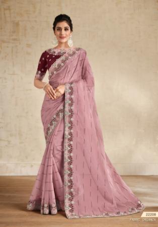 Picture of Appealing Silk & Organza Rosy Brown Saree