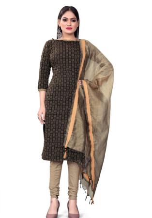 Picture of Bewitching Cotton Black Straight Cut Salwar Kameez