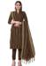 Picture of Well Formed Cotton Brown Straight Cut Salwar Kameez