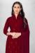 Picture of Fine Georgette Maroon Straight Cut Salwar Kameez