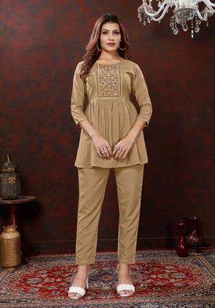 Picture of Exquisite Cotton Beige Kurtis & Tunic