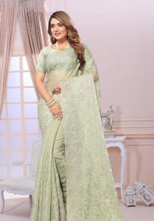 Picture of Marvelous Chiffon Silver Saree