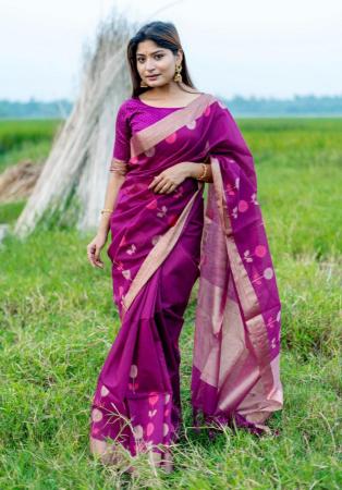 Picture of Elegant Linen Purple Saree