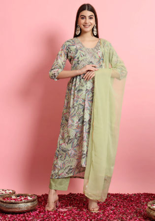 Picture of Rayon & Georgette Tan Readymade Salwar Kameez