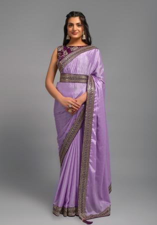 Picture of Exquisite Chiffon Light Steel Blue Saree