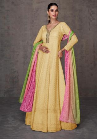 Picture of Bewitching Georgette Tan Anarkali Salwar Kameez