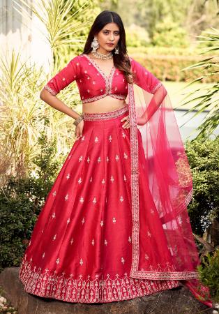 Picture of Beauteous Silk Light Coral Readymade Lehenga Choli