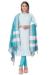 Picture of Cotton Light Steel Blue Straight Cut Salwar Kameez