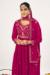 Picture of Georgette Medium Violet Red Straight Cut Salwar Kameez