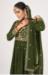 Picture of Georgette Dark Olive Green Straight Cut Salwar Kameez