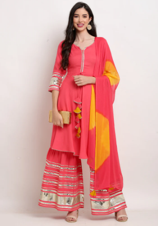 Picture of Fine Cotton Light Coral Readymade Salwar Kameez