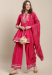 Picture of Shapely Cotton Crimson Readymade Salwar Kameez