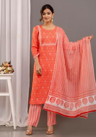 Picture of Rayon & Cotton Tomato Readymade Salwar Kameez