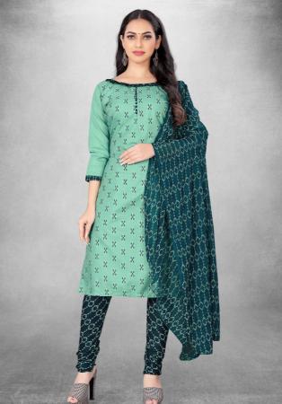 Picture of Medium Aqua Marine Straight Cut Salwar Kameez