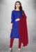 Picture of Cotton Midnight Blue Straight Cut Salwar Kameez