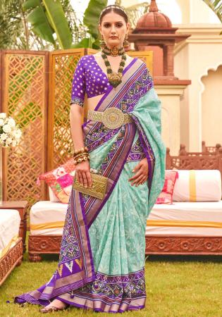 Picture of Ravishing Silk Cadet Blue Saree