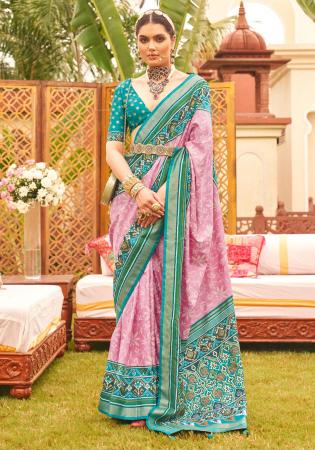 Picture of Stunning Silk Pale Violet Red Saree