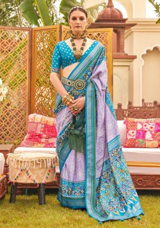 Picture of Amazing Silk Light Slate Grey Saree