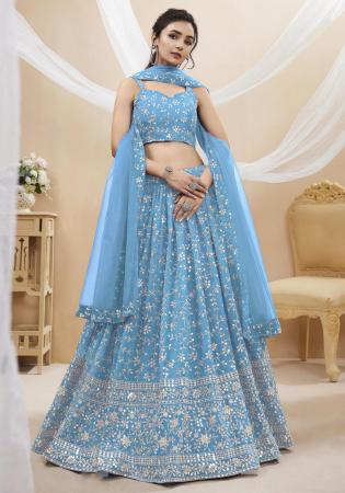 Picture of Bewitching Georgette Medium Aqua Marine Lehenga Choli